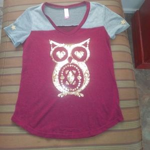 🦉 owl glitter tee